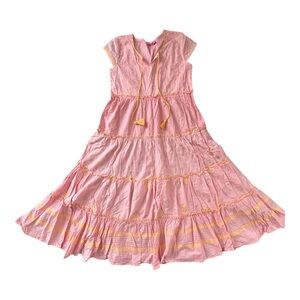 Biba Girls Pink tiered ruffle Dress girls Sz 8-9